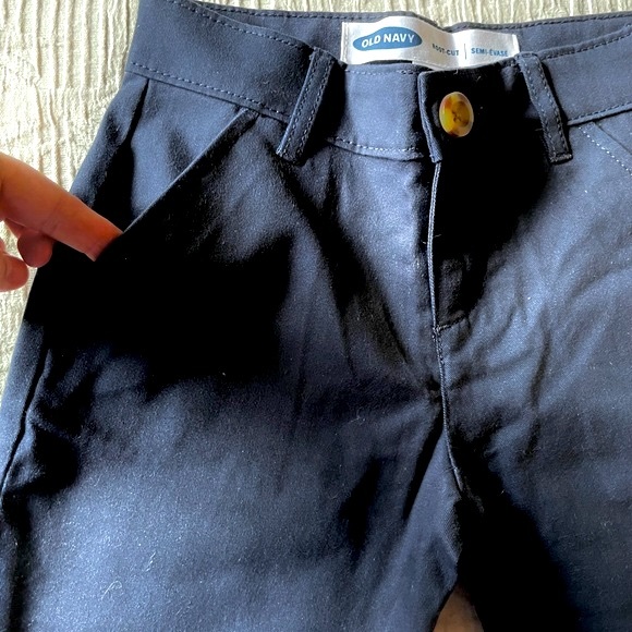 8 NWT Boot Cut Slim Fit Flat Front Chinos Uniform Pants, Cotton, Classic Navy - Picture 6 of 14